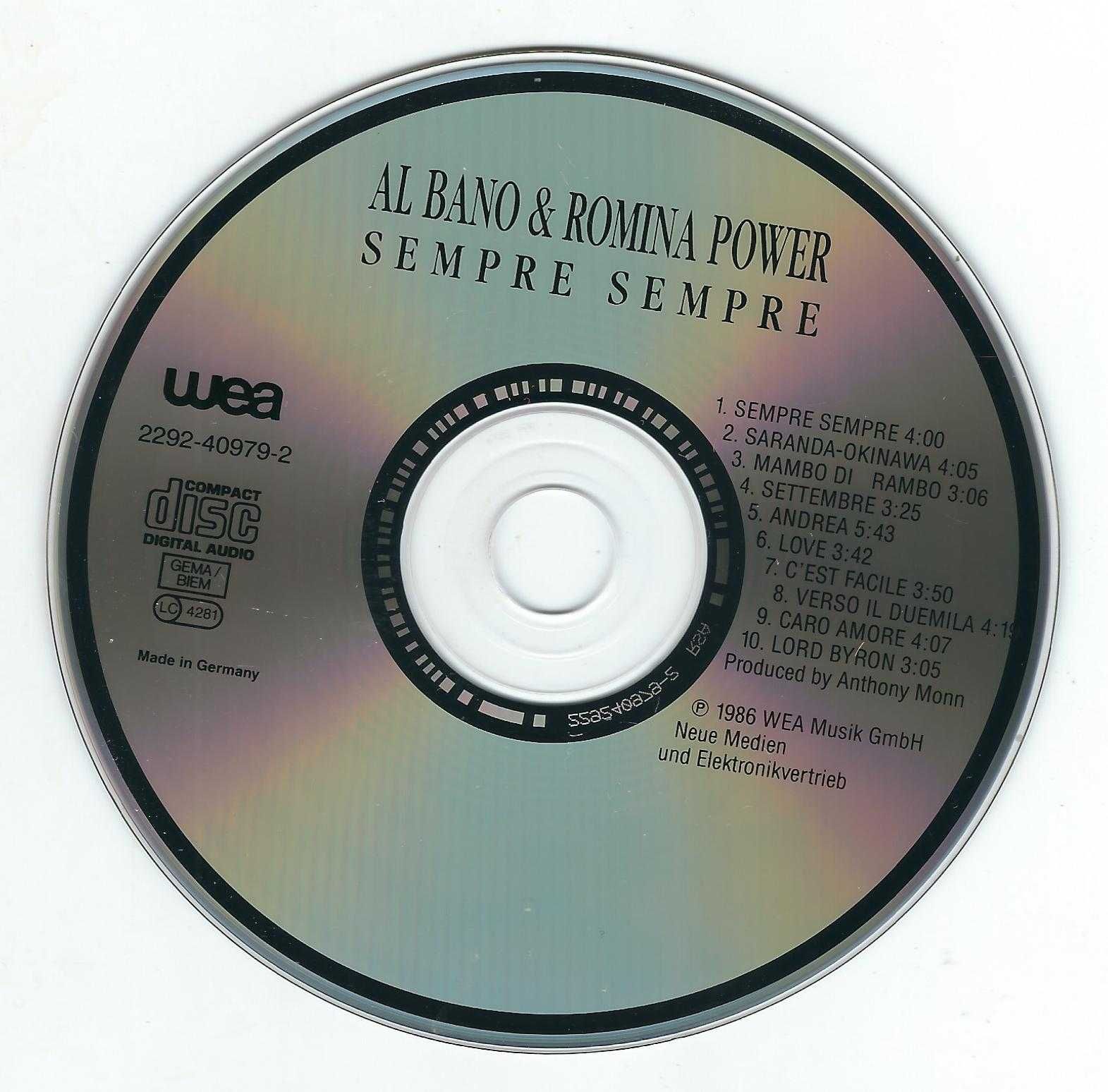 CD Al Bano & Romina Power - Sempre Sempre (1986) (WEA)