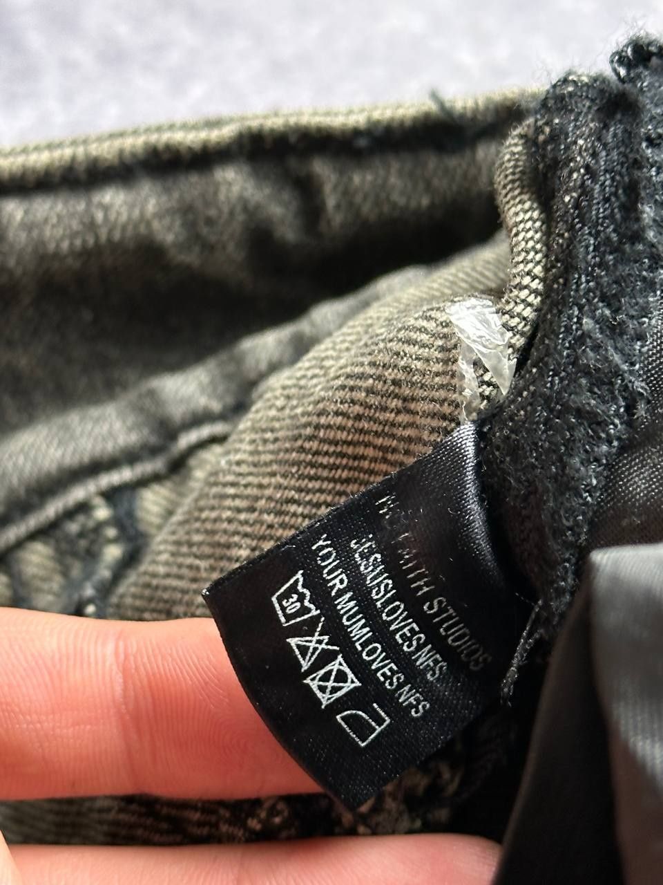 NO FAITH STUDIOS tripp nyc opium archive baggy faded джинси сірі штани