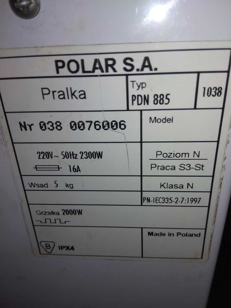 PDN 885 PDP 665 Polar pralka części