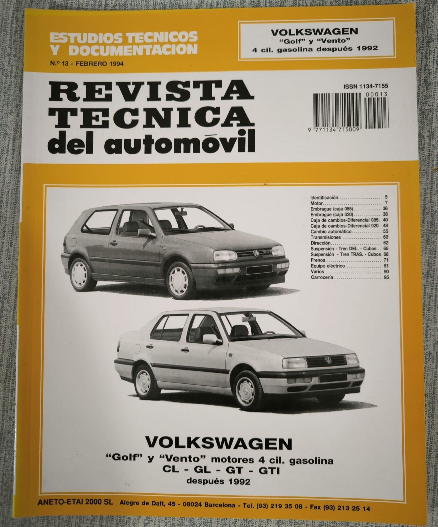 Livro Técnico VW Golf e Vento