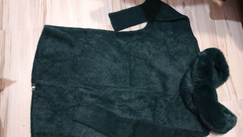 alpaka bez podszewki , przód zamek , futrzak odpinany