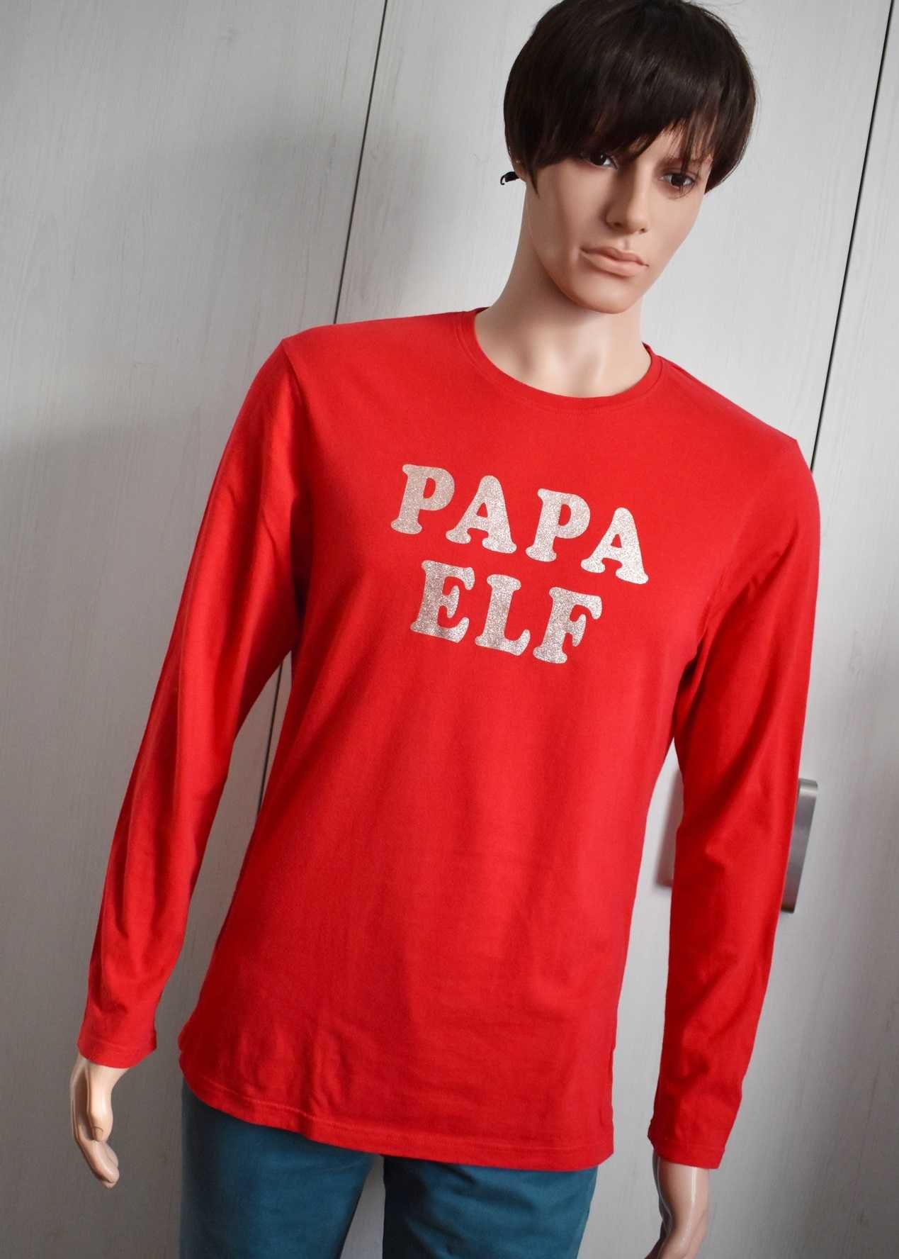 Koszulka świąteczna M Papa Elf mikołaj renifer xmas święta bluzka męsk