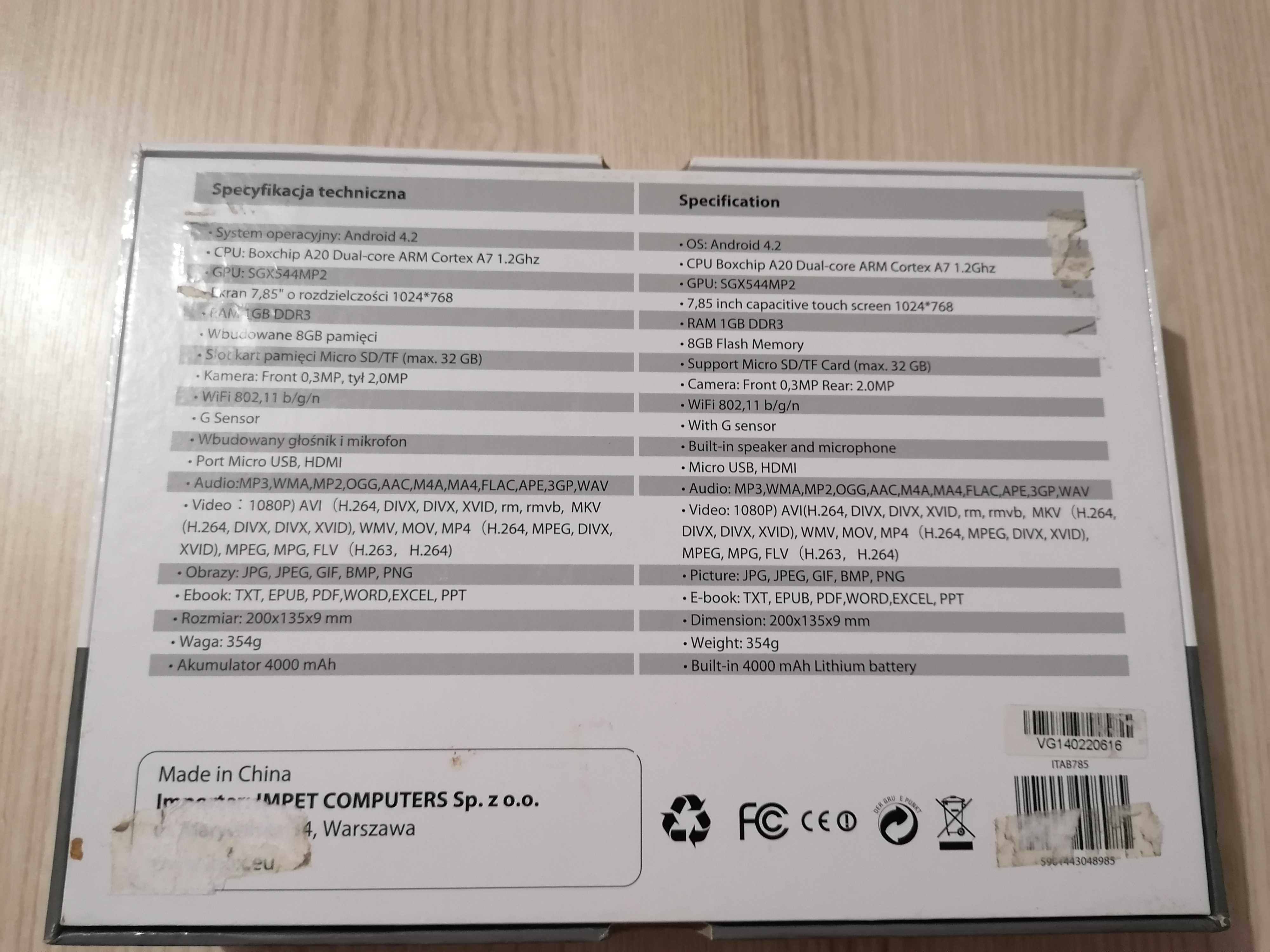 Tablet iBOX ITAB785