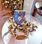 Onlybio Zestaw dwóch gumek do włosów scrunchie beż  z brązem 2 sztuki