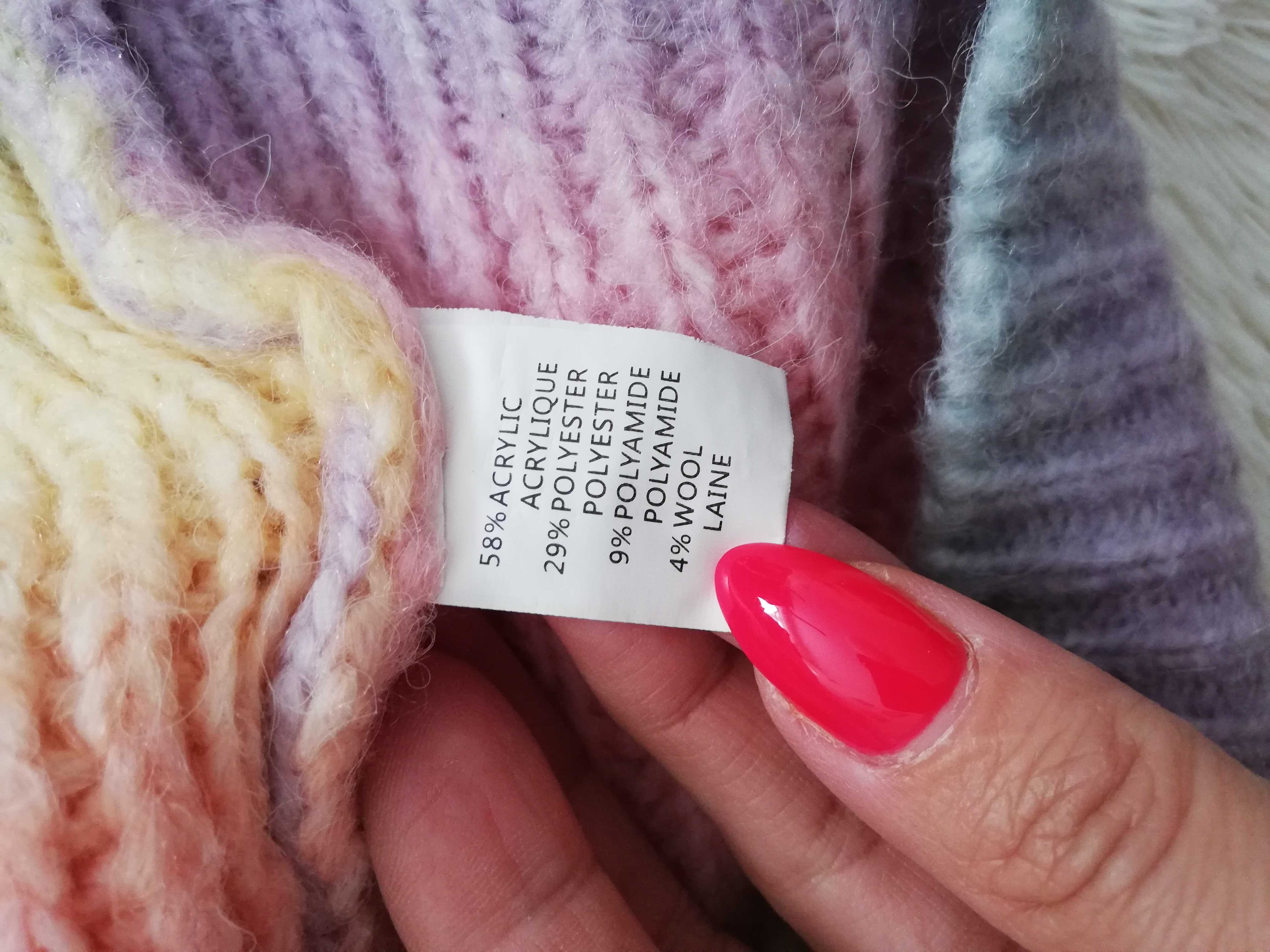 sweter Bisou's project s 36 tęczowy sweterek bezrękawnik s 36