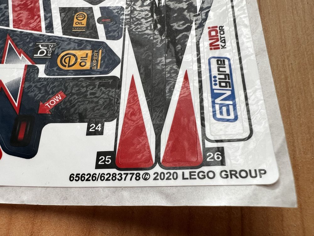 Naklejki do zestawu Lego Technic 42109 - Auto wyścigowe  Top Gear