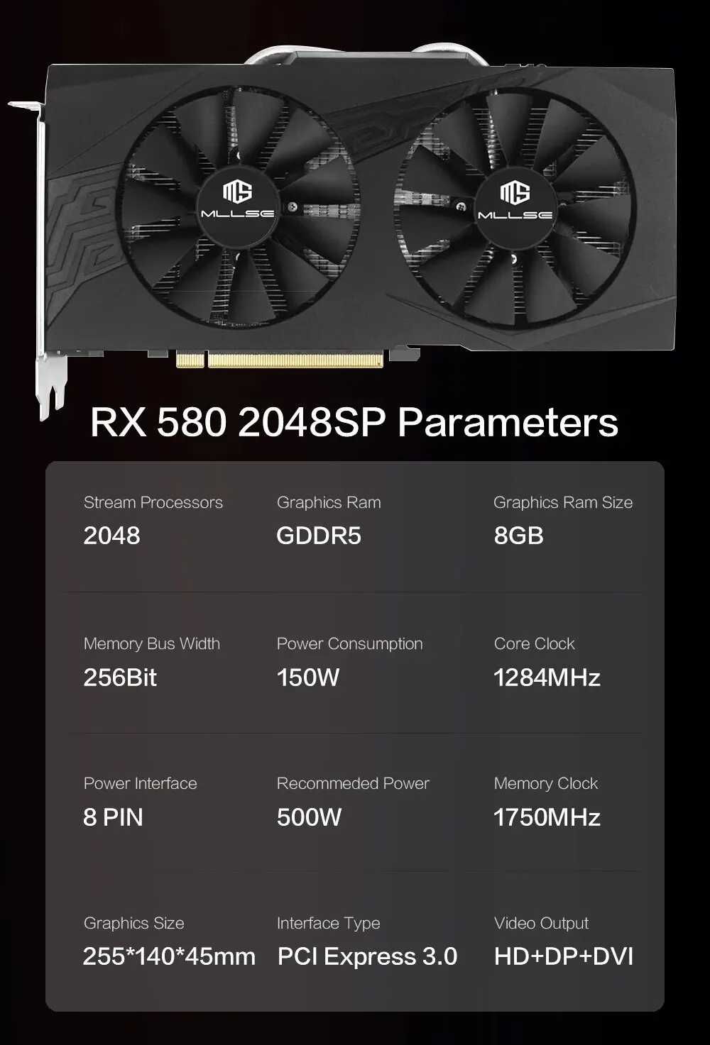 видеокарта AMD Radeon RX580 8Gb DDR5 256-bit PCI-E 3.0x16