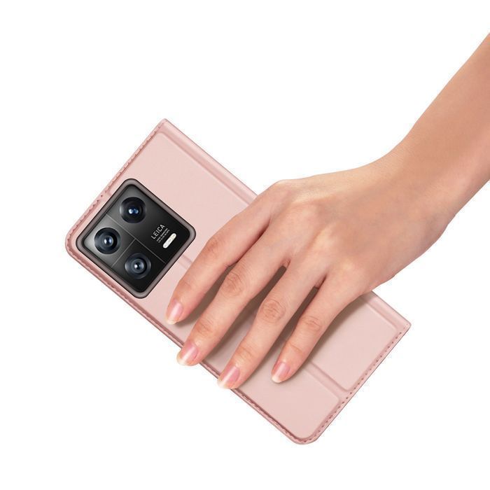 Etui Dux Ducis Skin Pro na Xiaomi 13 - Różowe, Skórzane, Portfel