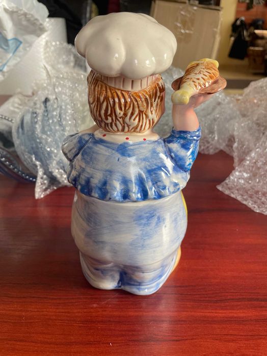 Figurka kucharza / pojemnik kuchenny – dekoracja retro PRL