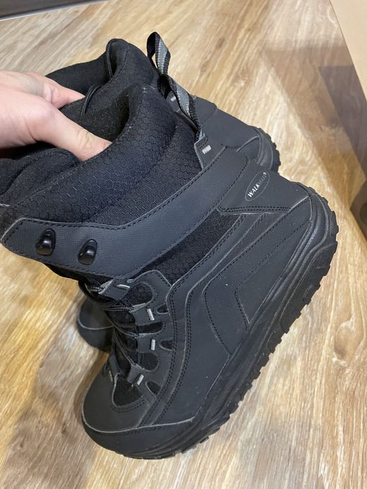 Walkwaxx зимние ботинки черные outdoor с круглой подошвой