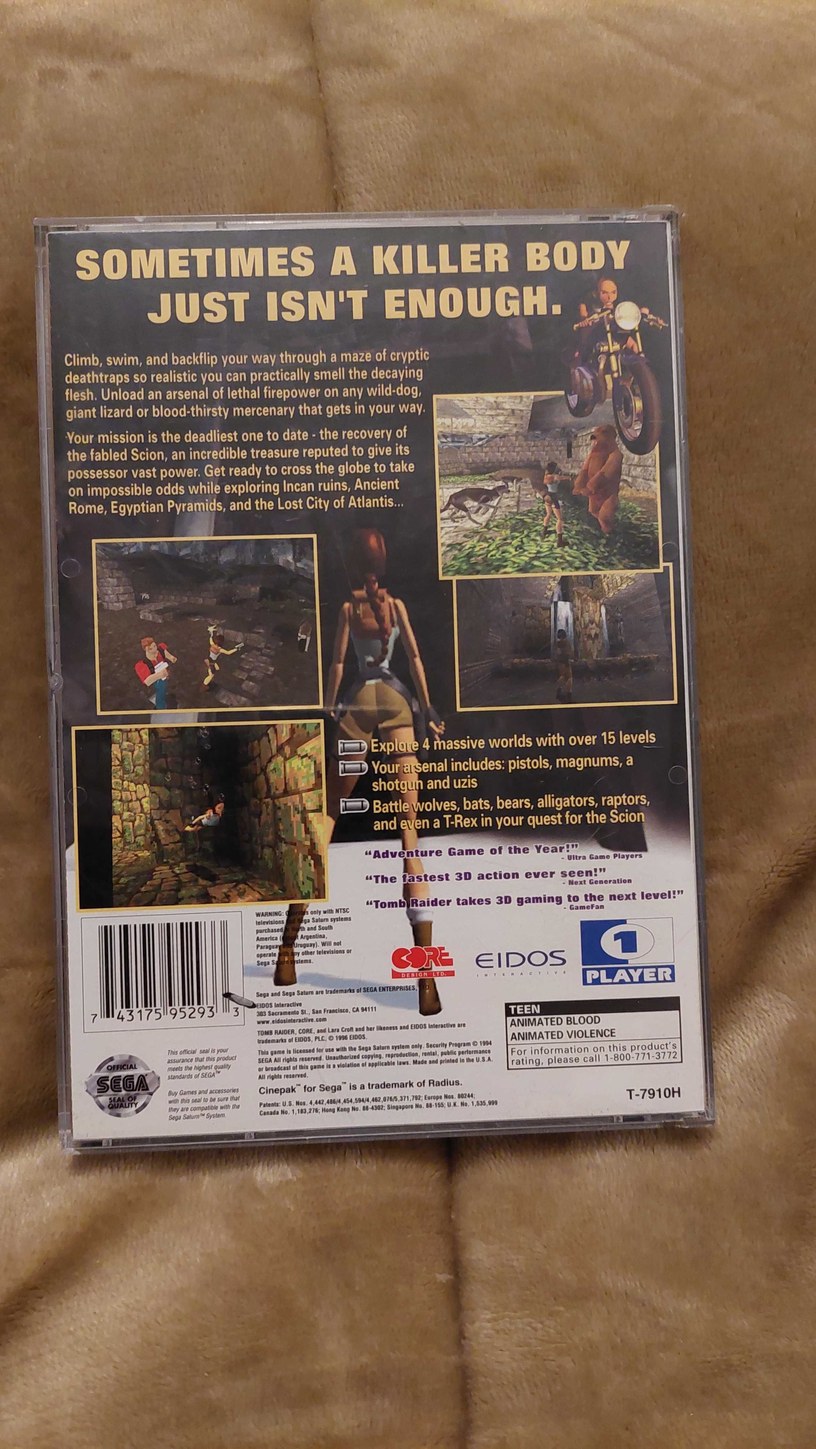 Sega Saturn Tomb Raider (Caixa e manual)