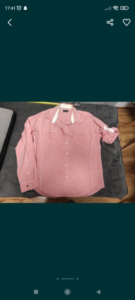 Różowa koszula męska Zara rozmiar XL