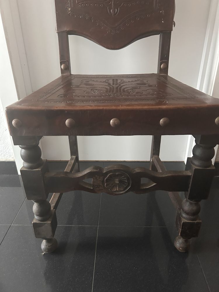 Cadeiras de couro vintage -conjunto de 8 cadeiras