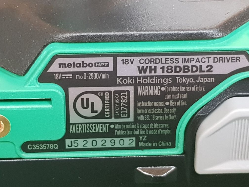 Набор бесщеточный Metabo HPT KC18DBFL2C 18В дрель шуруповерт гайковерт