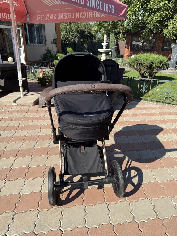 Cybex Priam 4.0 коляска 2 в 1 Sepia Black шасси Rosegold