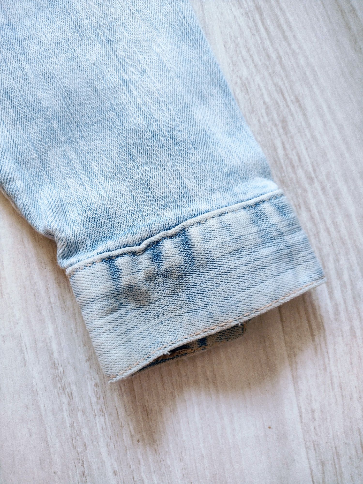 Krótka kurtka wycierana jeans h&m 146