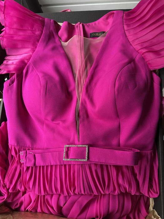 Damski kombinezon wieczorowy w kolorze fuksji