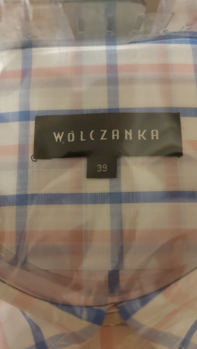 Koszula męska w kratę 39/176-182 Wólczanka, Nowa z metką!!!