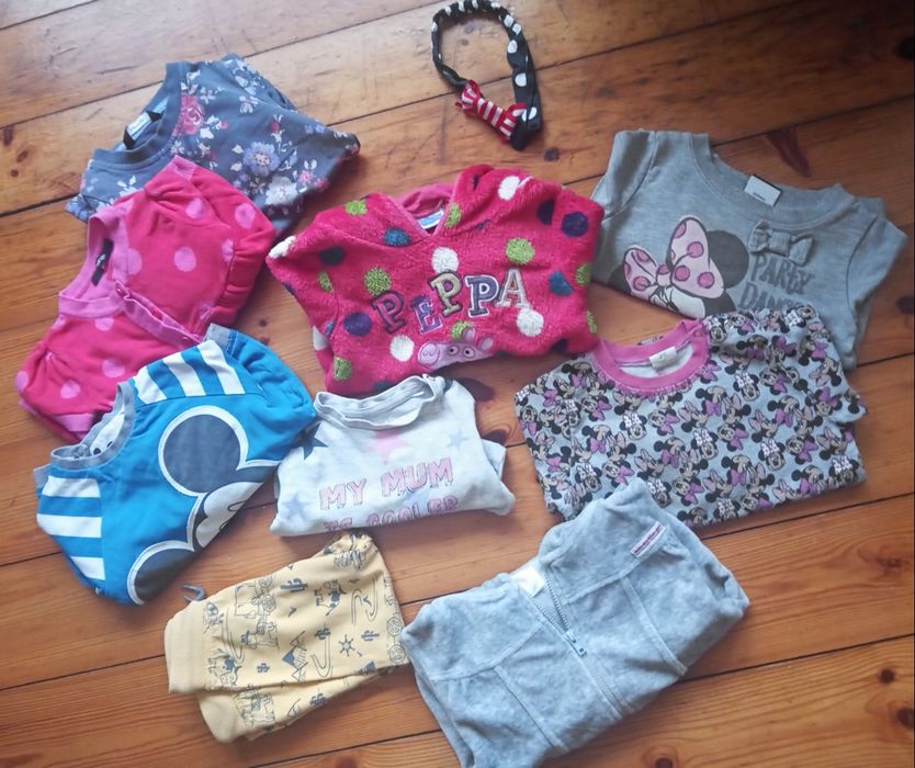 Zestaw ubrań jesień-zima dla dziewczynki; w tym dwustronna bluza