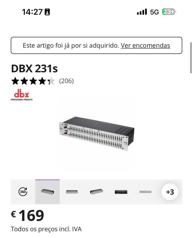Gráfico Equalizador DBX