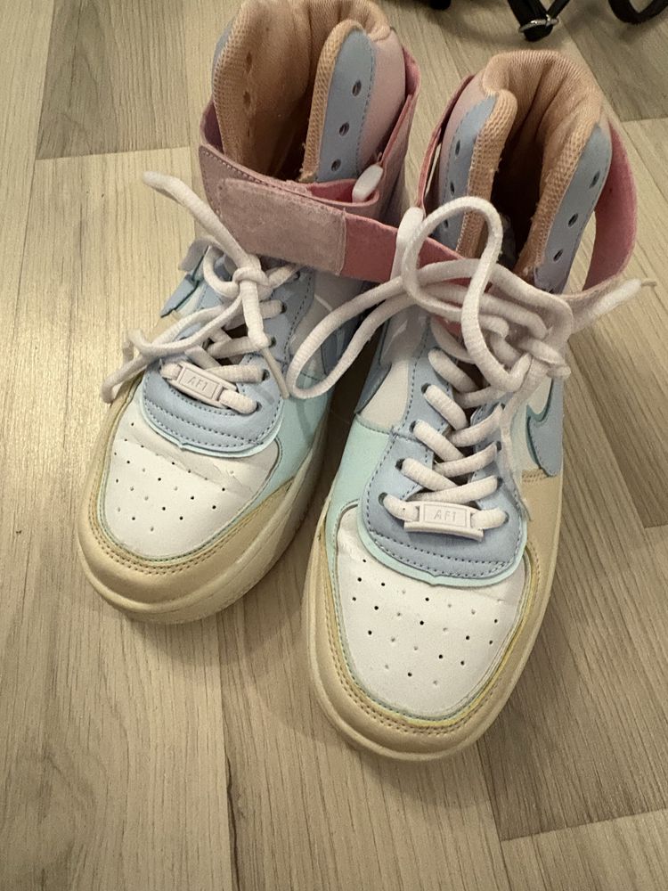Nike air force kolorowe niebieskie białe różowe 38 39