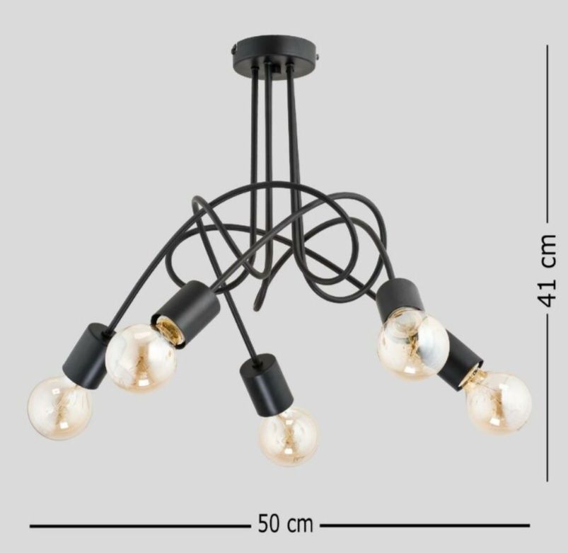 Lampa wisząca Tango czarna 5 x E27