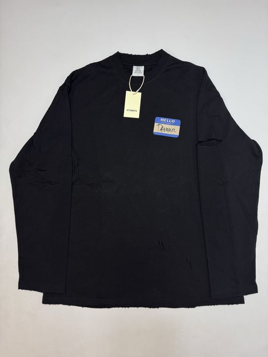 Лонгслів Vetements Hello My Name Demna Distressed S M ERD