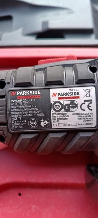 Szlifierka Parkside Performance PWSAP 20 Li C3
