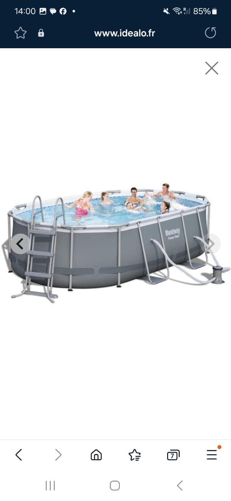 Piscina tubular Power Steel ovale 4,27x 2,50x1,00 m Bestway de ocasião