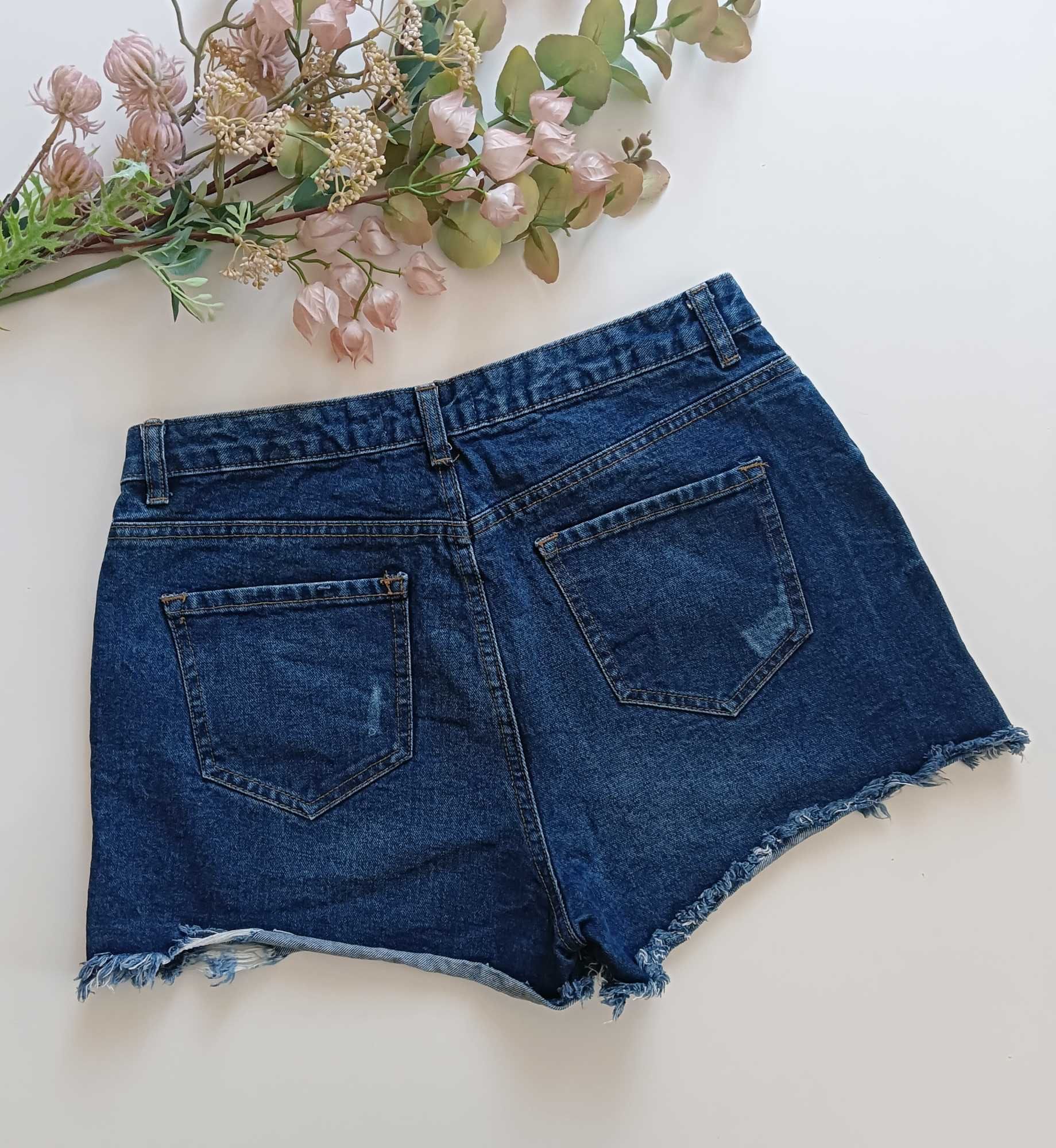 Damskie, dżinsowe spodenki z wysokim stanem 40/42 Denim&Co