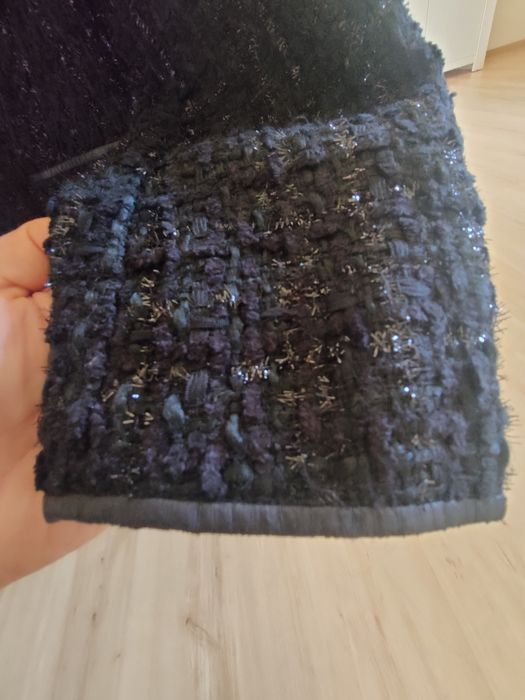 Czarny żakiet płaszcz w stylu Chanel