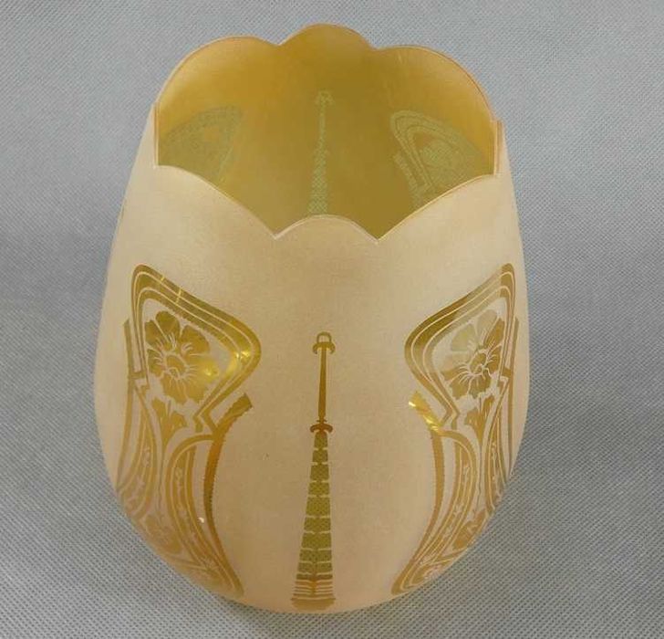 Miodowy TULIPAN klosz LAMPA NAFTOWA 8,5 cm secesja