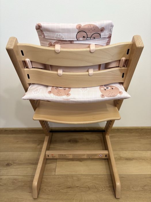 Wodoodporne poduszki do Stokke Tripp Trapp 2w1 morelowe misie