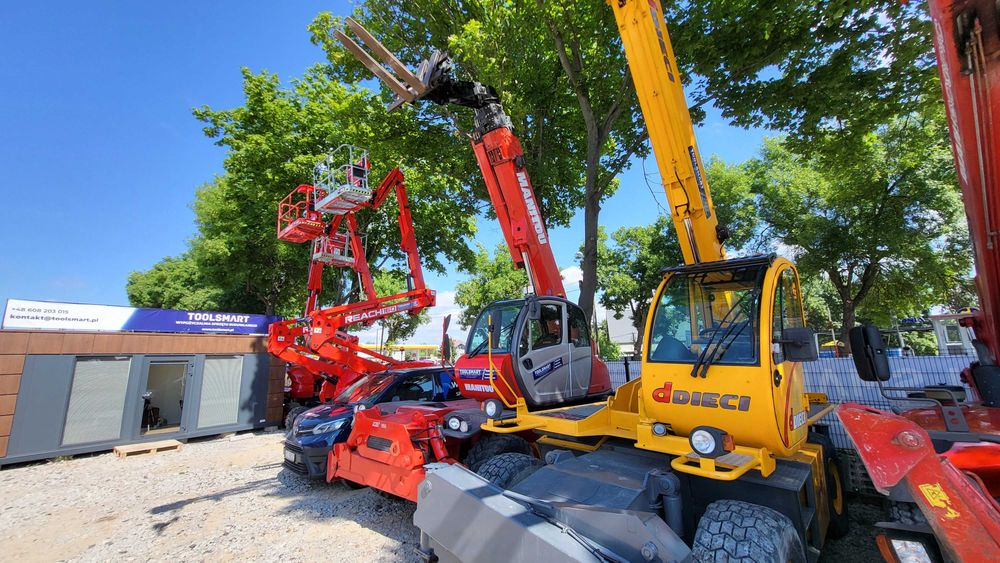 Podnośnik przegubowy koszowy nożycowy podest samojezdny zwyżka wynajem