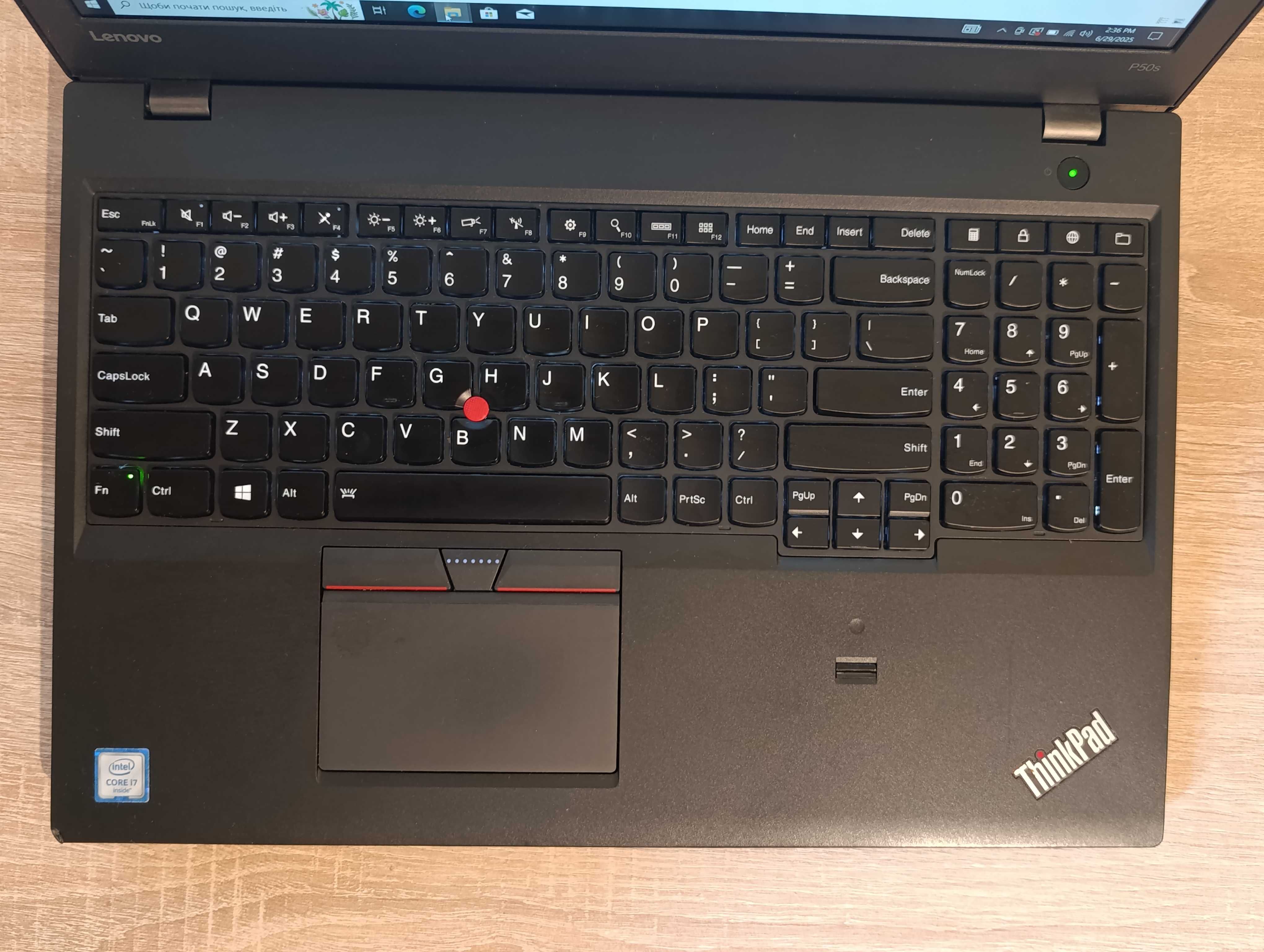 Lenovo ThinkPad P50s | i7, 16 ГБ RAM, SSD 512 ГБ | Зовнішня батарея