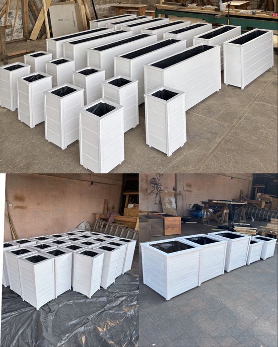 Donice drewniane, donice z drewna, donice ogrodowe.