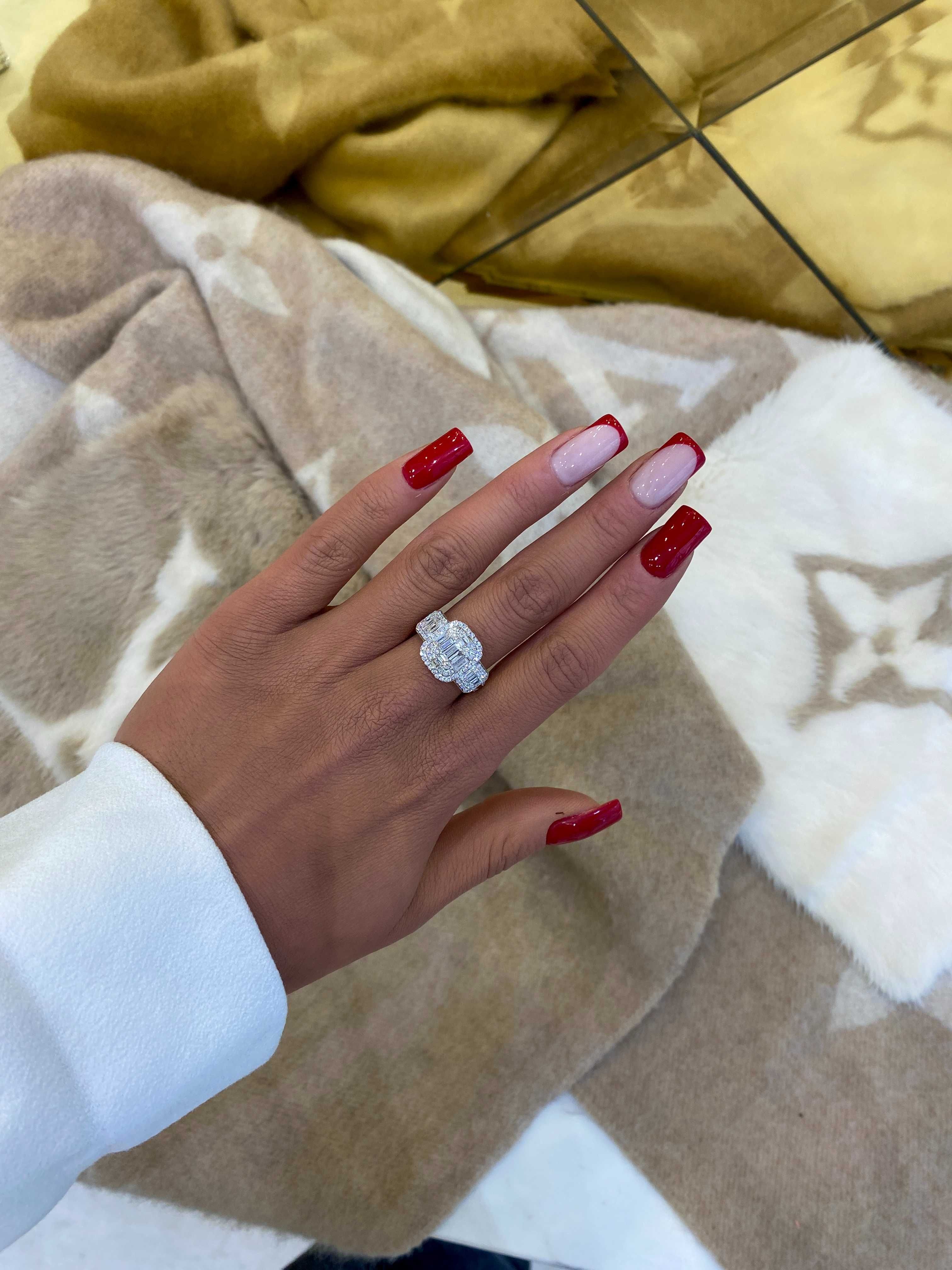 Pierścionek z diamentami naturalnymi 1.40 ct Infinity bagiety