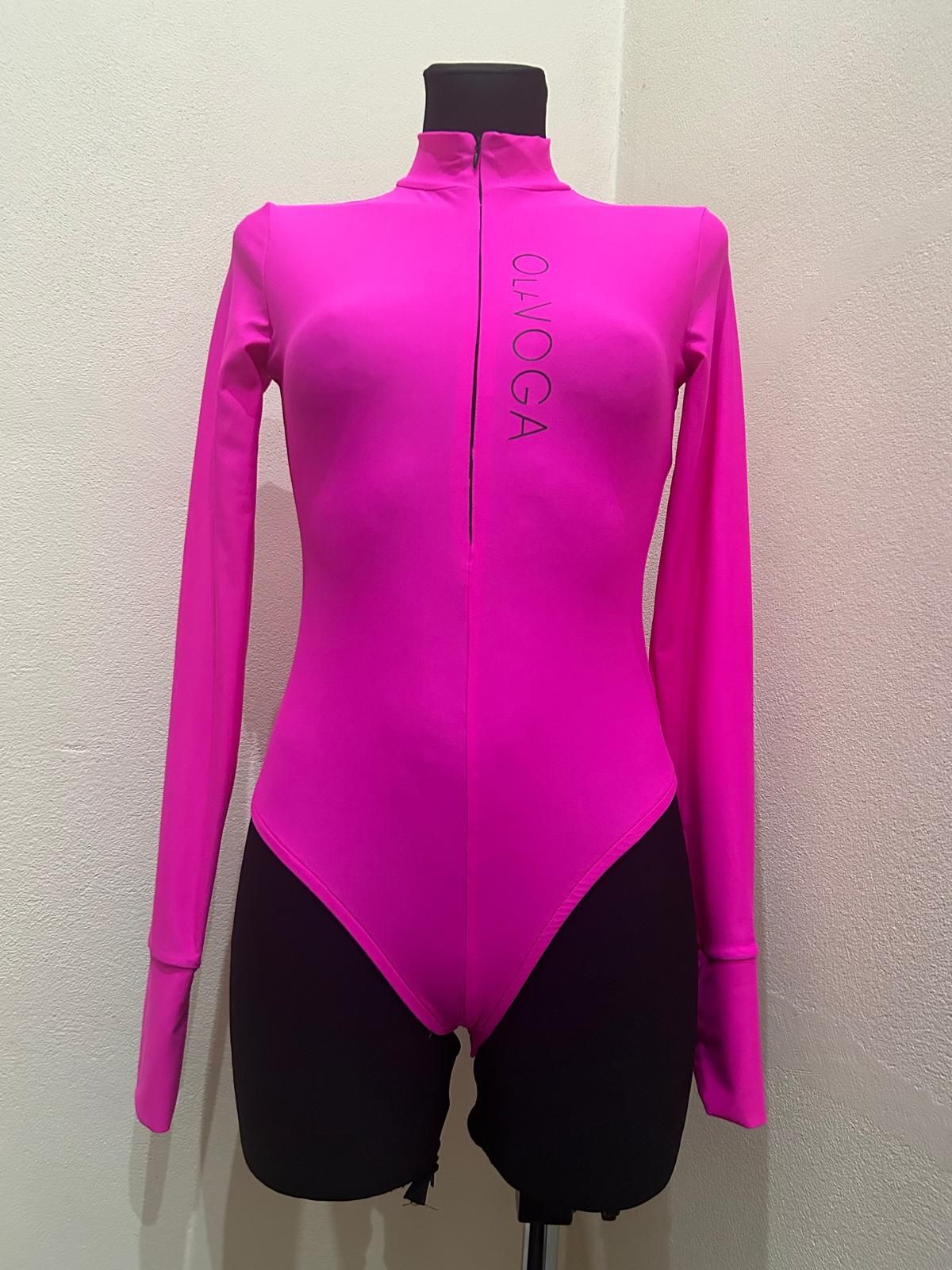 Body lycra neon róż o La Voga zamek S