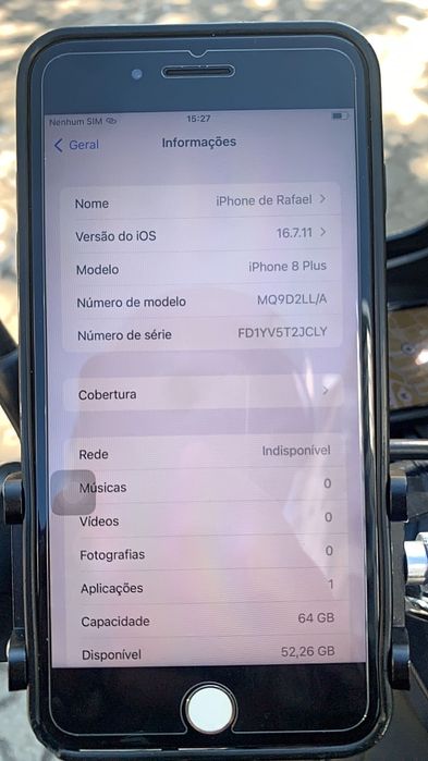 iPhone 8 Plus parte de trás quebrada