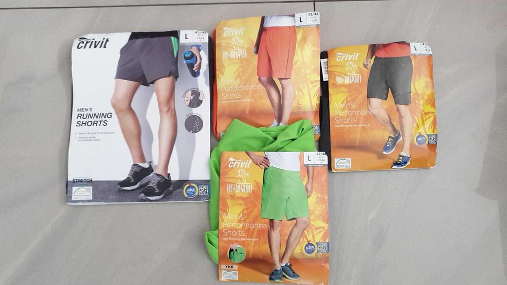 Nowe spodenki męskie Crivit  4 pary w rozmiarze L czyli 52/54