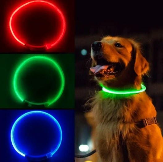 Нашийник USB, що світиться, для собак в нових кольорах.