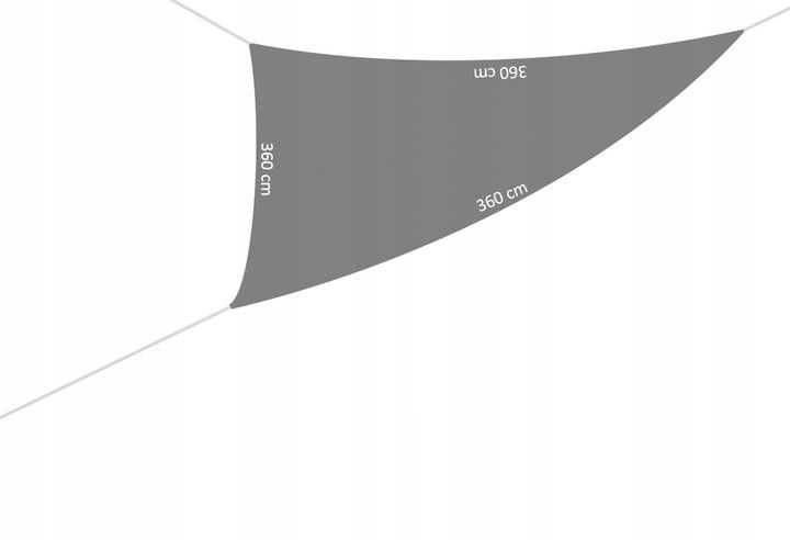 ŻAGIEL PRZECIWSŁONECZNY trójkątny ogrodowy 3,6x3,6x3,6 beżowy