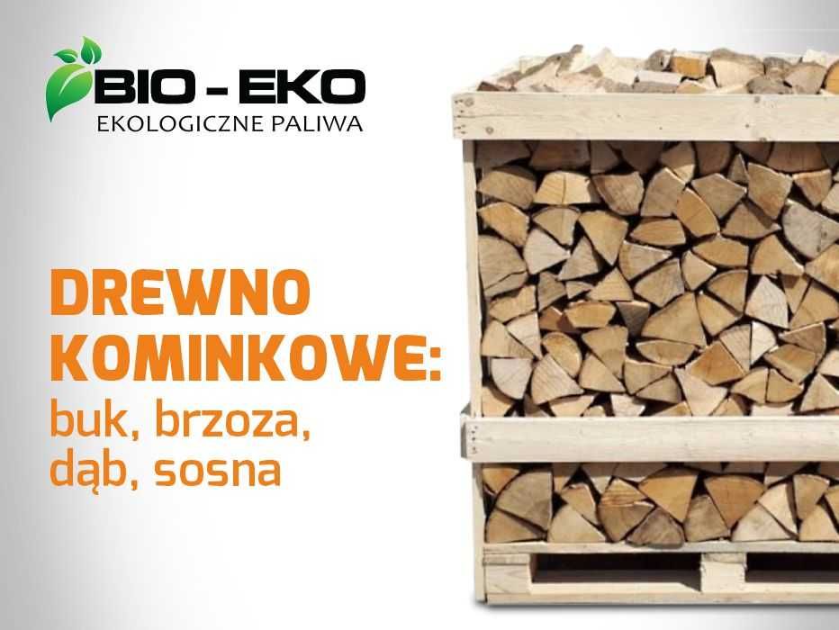 Drewno kominkowe opałowe BUK DĄB BRZOZA SOSNA paleta