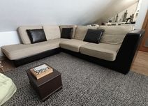 Sofá  chaise long castanho