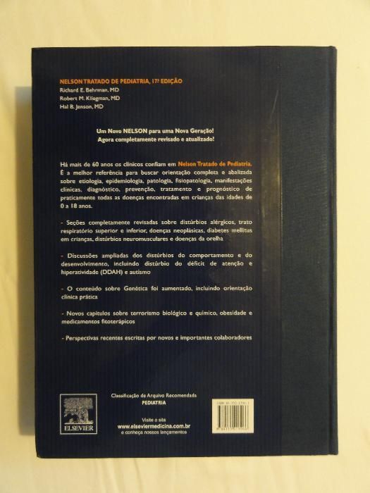 LIVROS MEDICINA - Tratado de Pediatria - Nelson Vol. I & II - NOVO c/