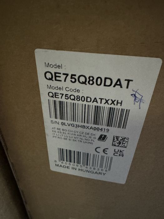 Телевізор Samsung 75q80d Новий Гарантія 1 Рік Qled 120 Герц