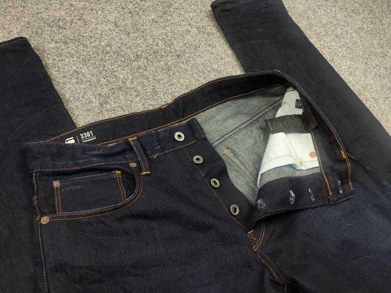 Нові ідеальні чоловічі завужені джинси G Star Raw 3301 темно сині ориг