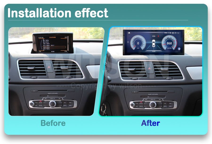 Ecrã Android e CarPlay 10.25" Full HD Audi A1 A3 A4 A6 Q5