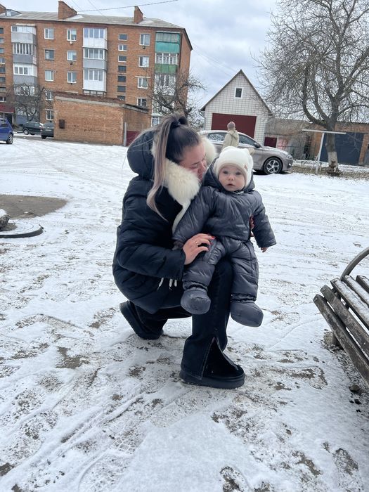 Теплий зимовий комбінезон 74 розмір графіт