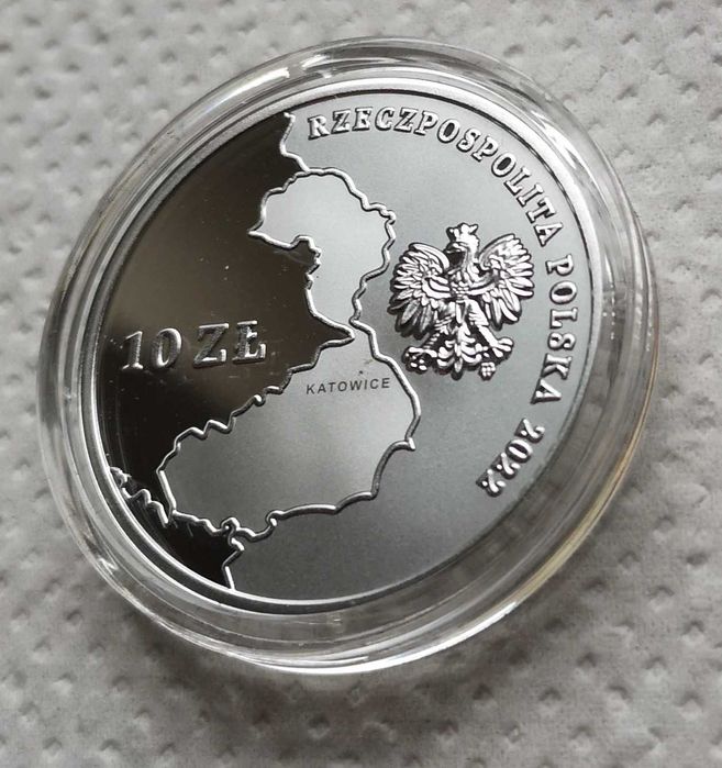 Kolekcjonerskie 10 zł 2022 r. powrót Górnego Śląska do Polski
